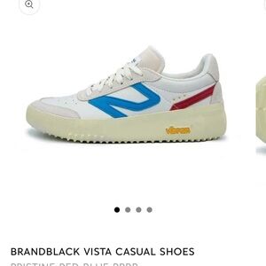 Brandblack Vista Low-Top Sneaker — White with Blue and Red Accents. Men’s size 9
